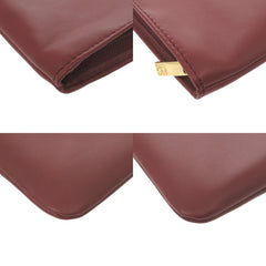 Loewe Cosmetic Pouch Handbag Sheepskin Wine Red 0025 LOEWE — Like New