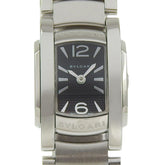 BVLGARI Assioma Watch AA26S Stainless Steel Quartz Analog Display Black Dial Women's — Very Good