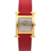Hermes H-Watch HH1 201 Women's Watch, Gray and Red, Quartz Watch — Very Good