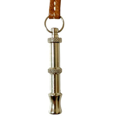 HERMES Hermes Siffler Whistle Necklace Brown Silver Color Women's — Like New