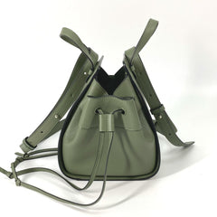 LOEWE Hammock Drawstring Bag, Mini Handbag/Shoulder Leather, Women's, Khaki, Like New — Like New