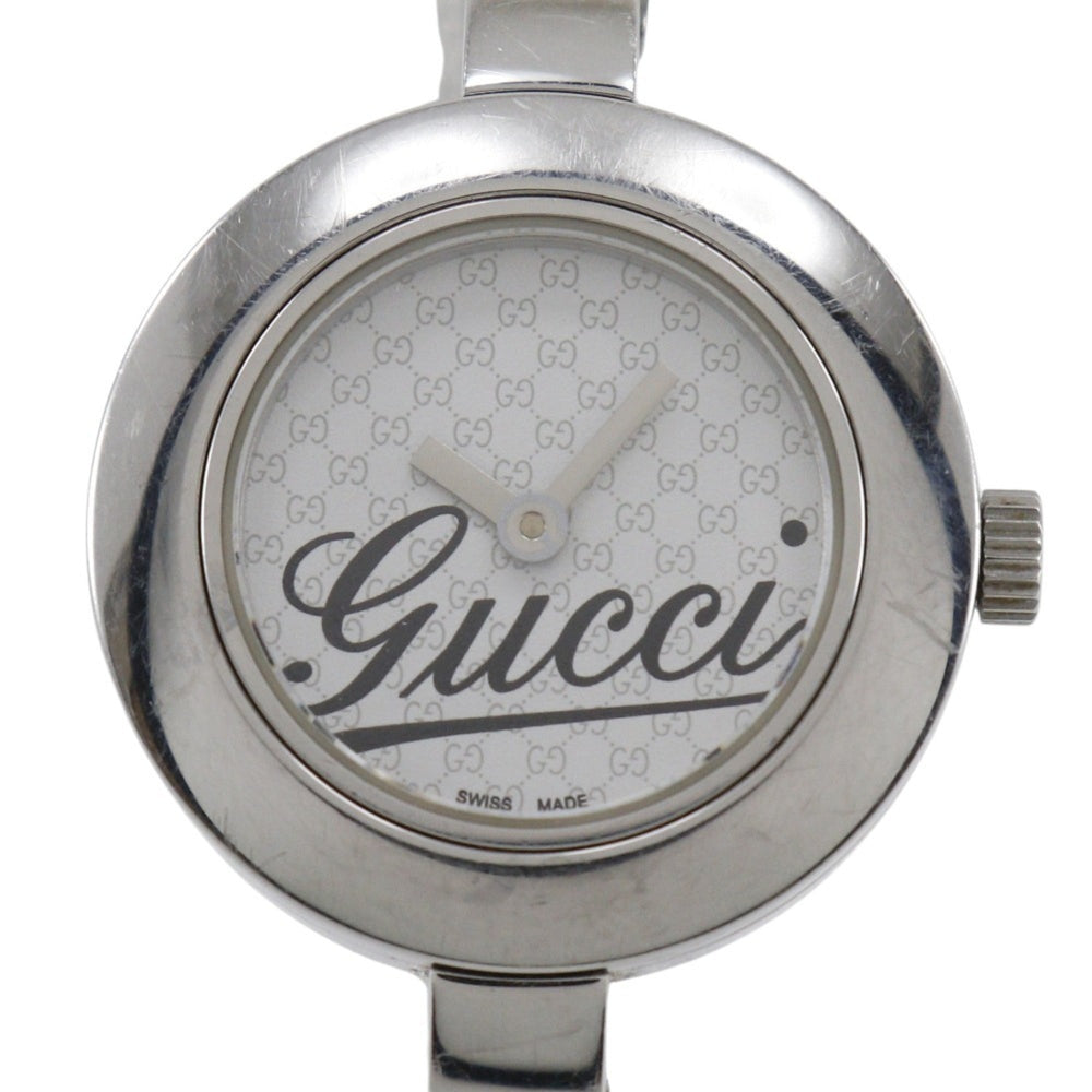 Gucci G Circle Watch Logo 105 Stainless Steel Quartz Analog Display White Dial Women's — Good