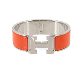 Hermes Clic Clac H Bangle, Orange, Silver Hardware — New - Store Return