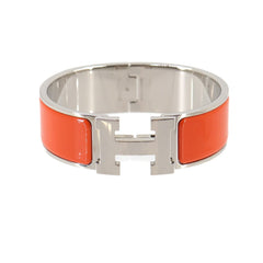 Hermes Clic Clac H Bangle, Orange, Silver Hardware — New - Store Return