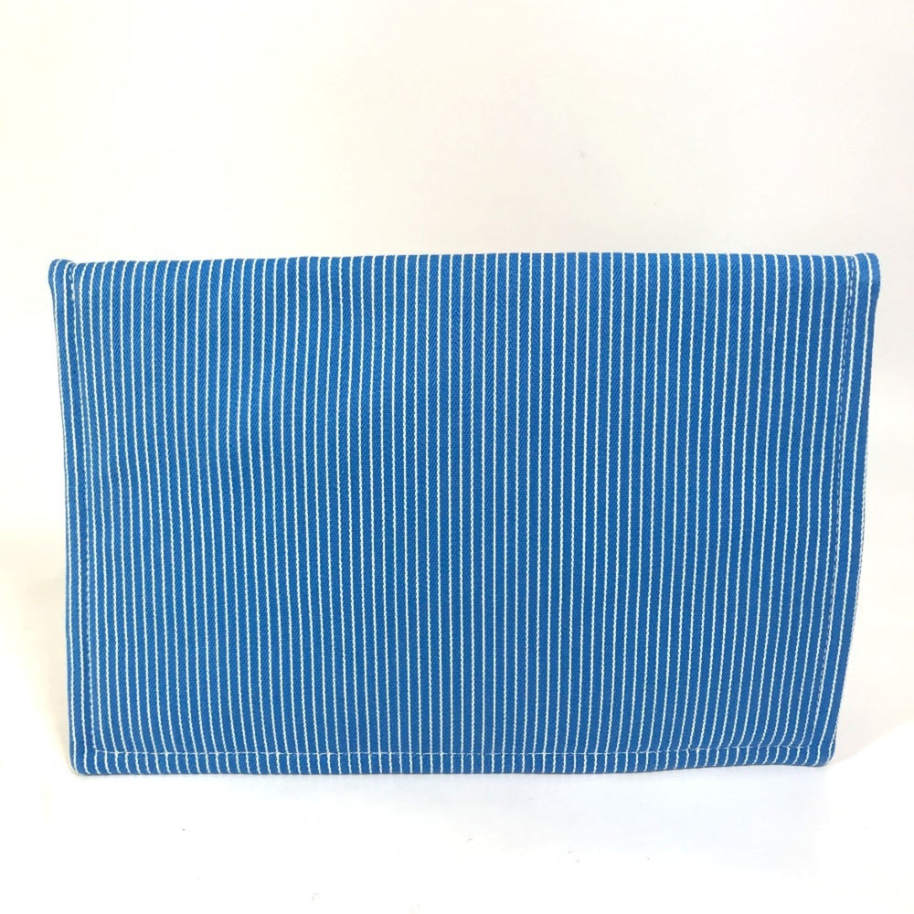 HERMES Hermes Flat Western Company GM Case Pouch Cotton Women's Blue E-230927-3 — New - Store Return