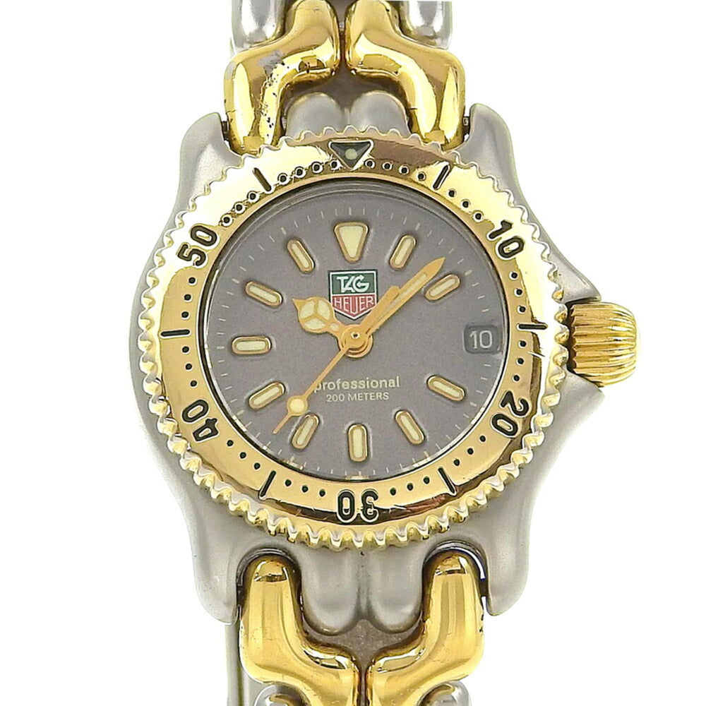 TAG HEUER Professional Watch, Two-tone, S95-208, Stainless Steel, Quartz, Analog Display, Grey Dial, Professional, Women's — Good