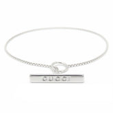 GUCCI Lariat Bracelet #17 18KWG Women's 295198 — Like New