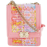 Chanel Chain Shoulder Boy Coco Mark AS0130 Tweed x Lambskin Pink Ladies Bag — Like New