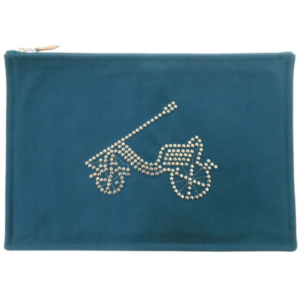 Like new Hermès Petit Duc Flat Pouch GM Cotton Blue 1233HERMES — Like New