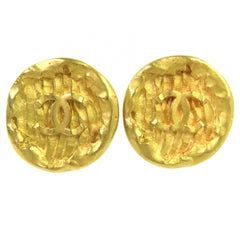 CHANEL Vintage 1994 94P Coco Mark Round Earrings (Pair) Gold Made in France Women's — Like New