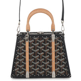 Goyard Saigon Mini Trunk Bag Wood SAIMA3MINTY01CL01P GOYARD Black 2-way Handbag — Like New