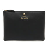 GUCCI Animalier Tiger Head Clutch Bag, Second Handbag, Pouch, Leather, Black, 453165 — Like New