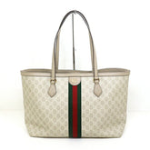 GUCCI Ophidia Medium Tote Bag 631685 GG Supreme Canvas Beige — Like New