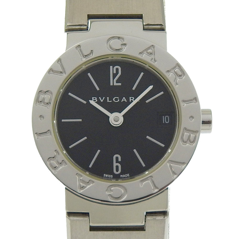 BVLGARI Watch BB23SS Stainless Steel Quartz Analog Display Black Dial Women's — Very Good