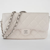 Chanel Matelasse Flap Phone Case Shoulder Bag White Women's Caviar Skin CHANEL — Like New