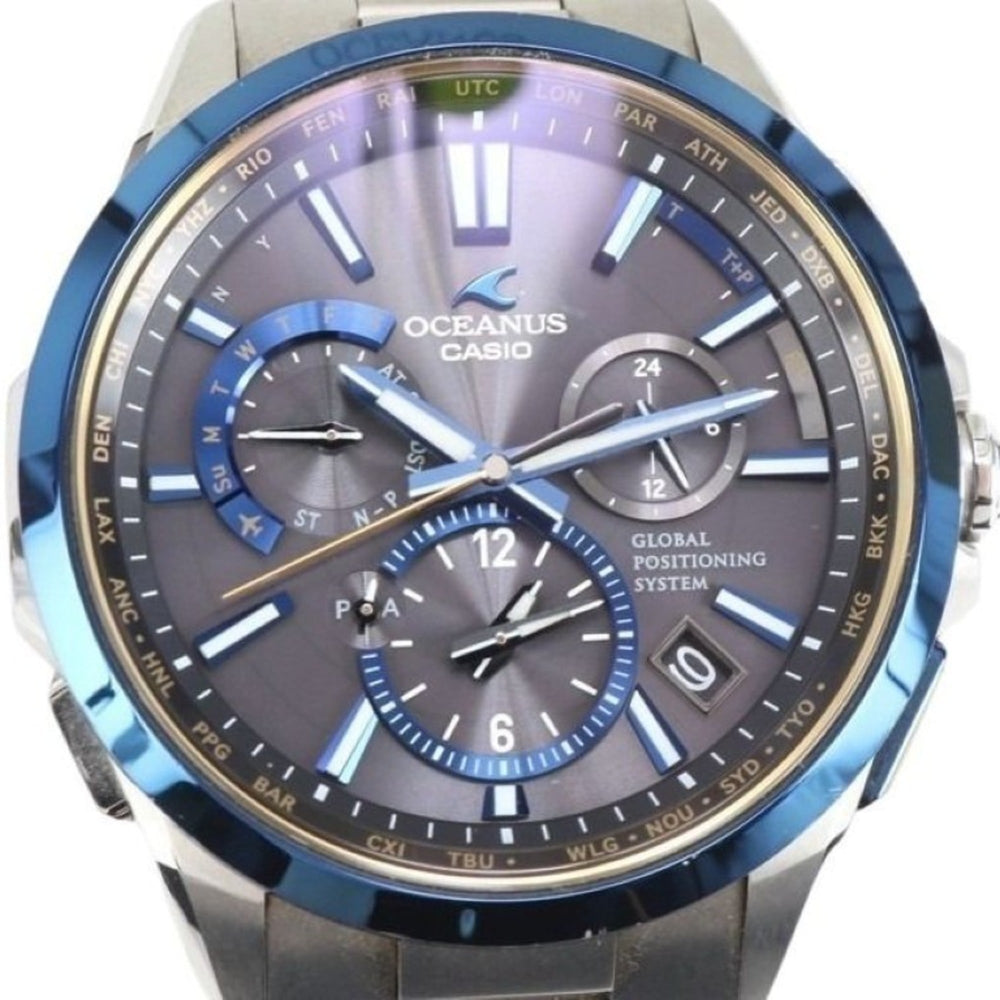 CASIO Oceanus OCWG1100TG-1AJF Men's Analog Watch (Black, Blue, Silver, Titanium) — Good