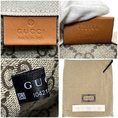 Gucci 2-way print handbag f-25014 beige camel brown 772144 unused canvas and leather 520981 GUCCI tote shoulder bag crossbody women's — New - Store Return