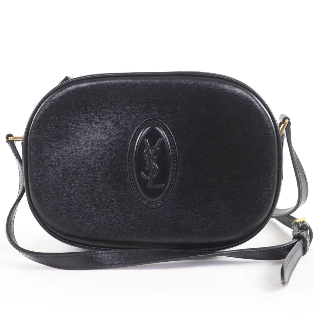 SAINT LAURENT 582673 YSL Logo Camera Bag Leather Shoulder Black Made in Italy Women's — Like New