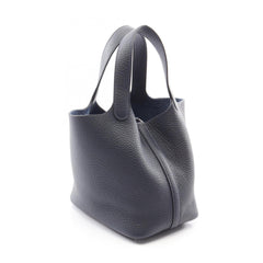 Hermes Picotin Lock PM Handbag, Leather, Taurillon Clemence Women's, Navy Blue — New - Store Return