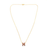 Like new Hermes Pop Ash Mini Metal New Gold Necklace 0508 — Like New