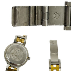 HERMES Clipper Stainless Steel GP Quartz Wristwatch, Silver/Gold, 38535 — Good