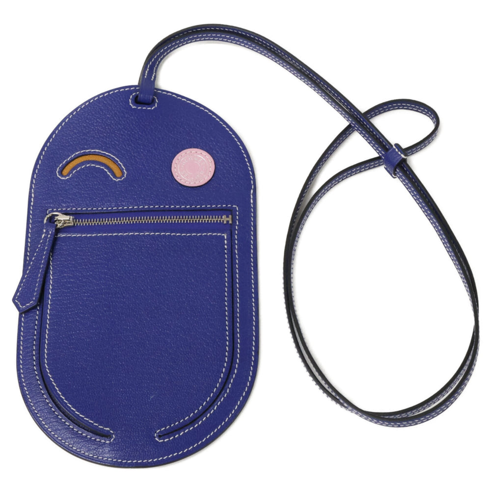 HERMES (U stamp) Chevre Mysore In-the-Loop To Go Wink GM Smartphone Shoulder Bag/Case - Blue Electric Women's — Like New