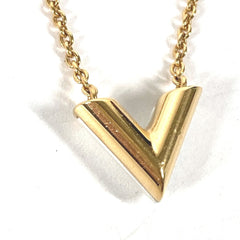 LOUIS VUITTON M69618 Chain Essential V Pearl Accessory Necklace Metal Women's Gold — Like New