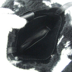 Balenciaga Everyday Phone Holder 596564 Women's Leather,Faux Fur Handbag,Shoulder Bag Black,White — Like New