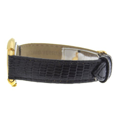 Christian Dior watch, model 58.121.2, gold-plated leather strap, gold quartz, analog, white dial, women's — Very Good