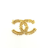 CHANEL Chanel 23A CC Coco Mark Flower Rhinestone Corsage Brooch Metal Women's Gold E-240503-8 — New - Store Return