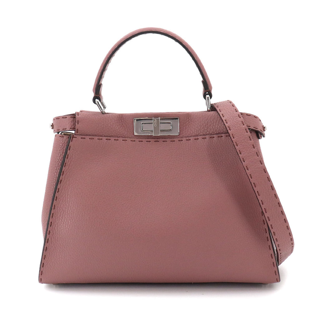 Fendi Selleria Peekaboo Regular 2-way Hand/Shoulder Handbag, Leather, Pink, 8BN290 — New - Store Return