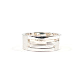 GUCCI Branded Cutout G Ring, Sterling Silver 925, Size 17.5cm, Men's — Like New