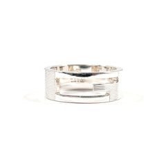 GUCCI Branded Cutout G Ring, Sterling Silver 925, Size 17.5cm, Men's — Like New