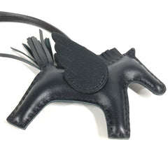 HERMES Hermes Horse Keychain Cheval Rodeo Pegasus PM Accessory Bag Charm So Black All Agneau Milo Men's Women's Like New — Like New