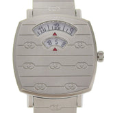 Gucci Grip Watch, Interlocking G, 157.5mm, Stainless Steel, Quartz Movement, Analog Display, White Dial, Women's — Very Good