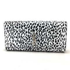 SAINT LAURENT Saint Laurent Paris 326079 Cassandra Leopard Bag Clutch Calf Leather Women's White Black — New - Store Return
