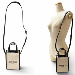 Unused Jimmy Choo Mini N/S Shoulder Bag/Crossbody Bag, Canvas/Leather, Women's — New - Store Return
