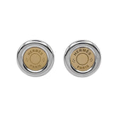HERMES Clou de Selle Sellier Stud Earrings, Combination Sterling Silver (SV925) and 18K 750 Gold, Men's Women's — Like New