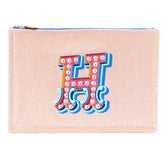 Hermès Yachting GM Pouch, Orange and Multicolor, 100% Cotton, Flat Clutch Bag, Travel Women's, HERMES — Like New