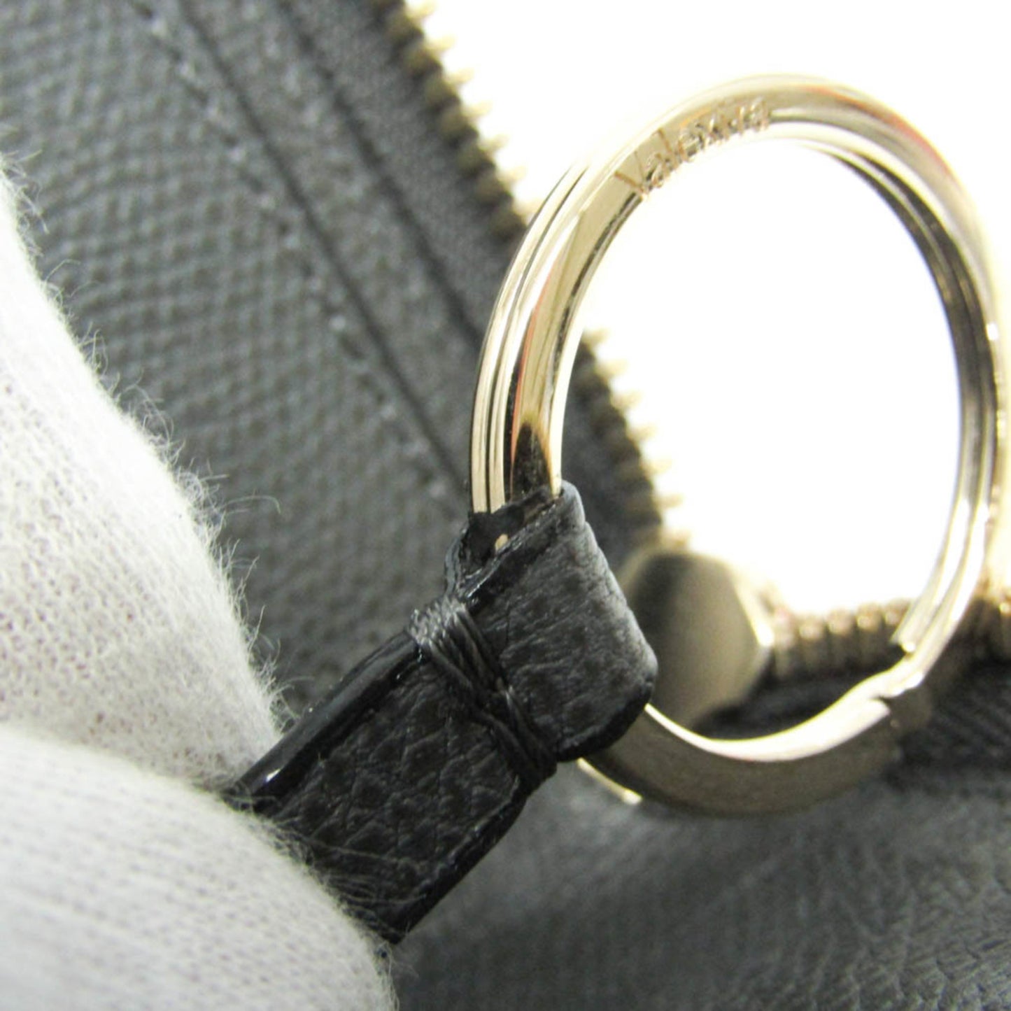 Valextra Multi-case Key Ring Men,Women Leather Coin Purse/coin Case Gray