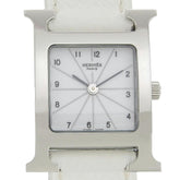 Hermes HERMES H Watch Wristwatch HH1.210 Stainless Steel x Leather 2005 Quartz Analog Display White Dial Ladies — Very Good