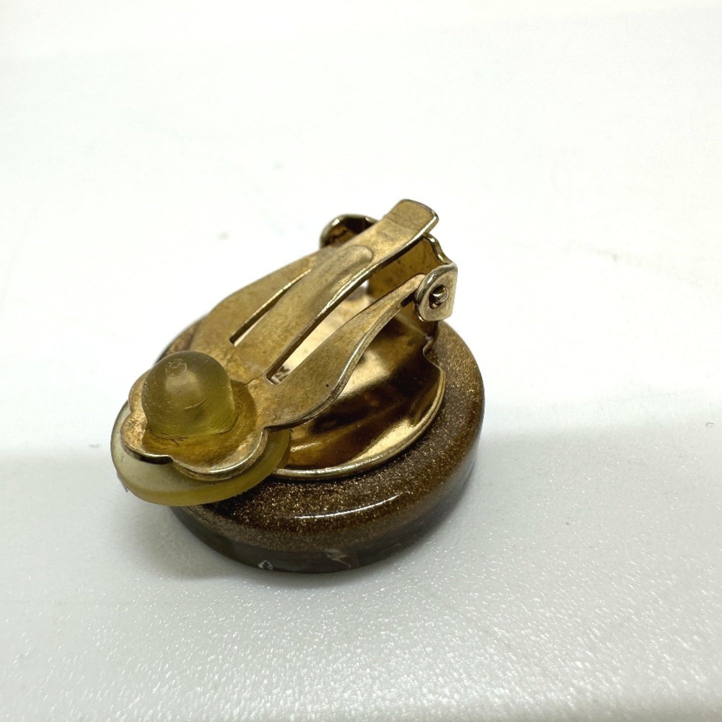 CHANEL Clover 01C Earrings, Plastic, Women's, Gold