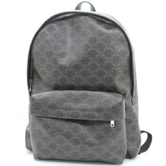 CELINE Backpack Triomphe Canvas Black Brown Rucksack Men's 188382BOV T5686 — Like New