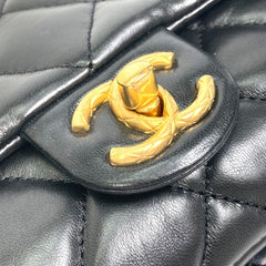 CHANEL AS3393 CC Coco Mark Matelasse Chain Bag Shoulder Lambskin Women's Black — Like New