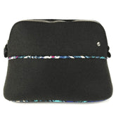 HERMES Serie Logo Makeup Pouch Felt Silk Women's Black — Like New