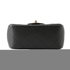 Chanel Chain Shoulder Bag Matelassé Coco Mark Caviar Skin Mini A35200 CHANEL Black Handbag Women's — Like New