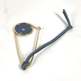 LOEWE Brooch Metal Leather Men's Women's Gold MO-241124-16 — New - Store Return