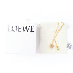 LOEWE J82124X02 Anagram Cube Chain Necklace Pendant, Gold, Made in Spain, Women's, with Box and Dust Bag — Like New