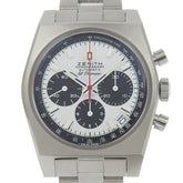 Zenith Chronomaster Revival El Primero Watch 50th Anniversary Limited Edition Model 03.A384.400 Stainless Steel Automatic Chronograph White Dial Men's — Very Good