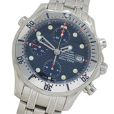 Omega Seamaster 2598.80 Men's Watch, Brand Name, 300m Water Resistant, Chronograph, Date, Automatic Movement, Stainless Steel (SS), Silver/Navy — Good